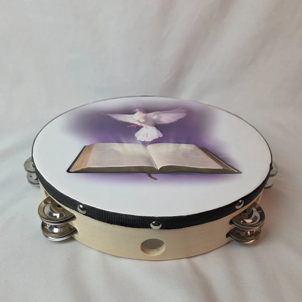 Beautiful‎ 10 inch Dove Bible Holy Spirit Church Praise Worship JESUS Tambourine